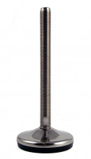 Stainless steel feet – heavy load – Stainless steel adjustable feet Ø 80, 10° tilting screw, vulcanized pad